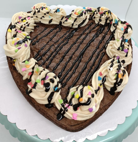 8" Heart Shaped Decorated Brownie (local delivery or pick-up only)