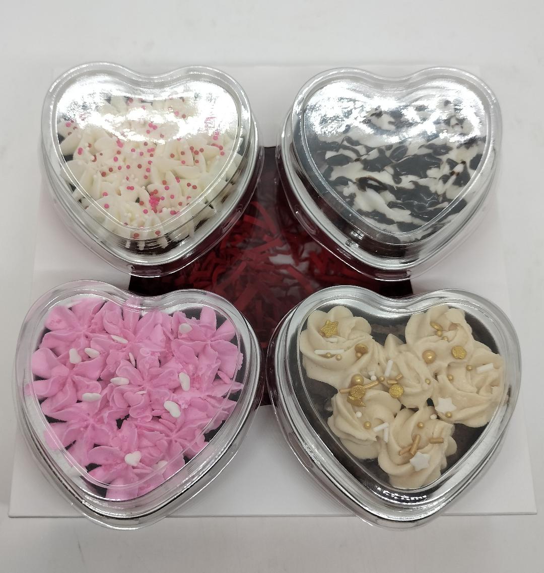 Individual Brownies or Cake in a Heart-Shaped Tin - 4-pack (local delivery or pick-up only)
