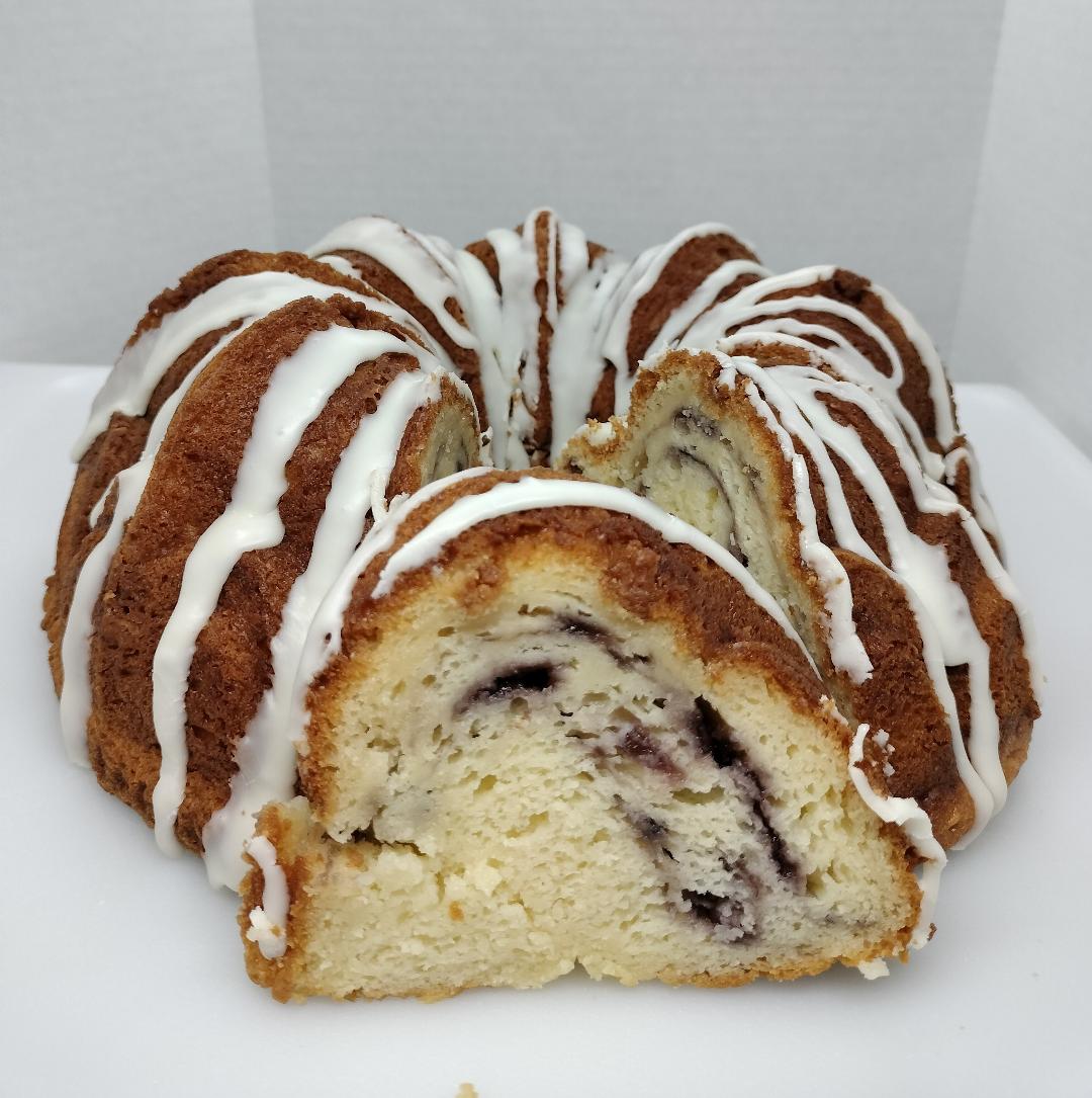 White Chocolate Raspberry Swirl Bundt Cake