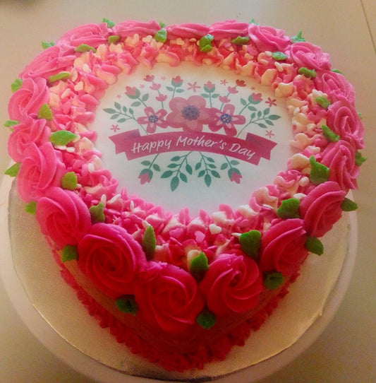 8" 3-Layer Decorated Heart Shaped Cake (local delivery or pick-up only)