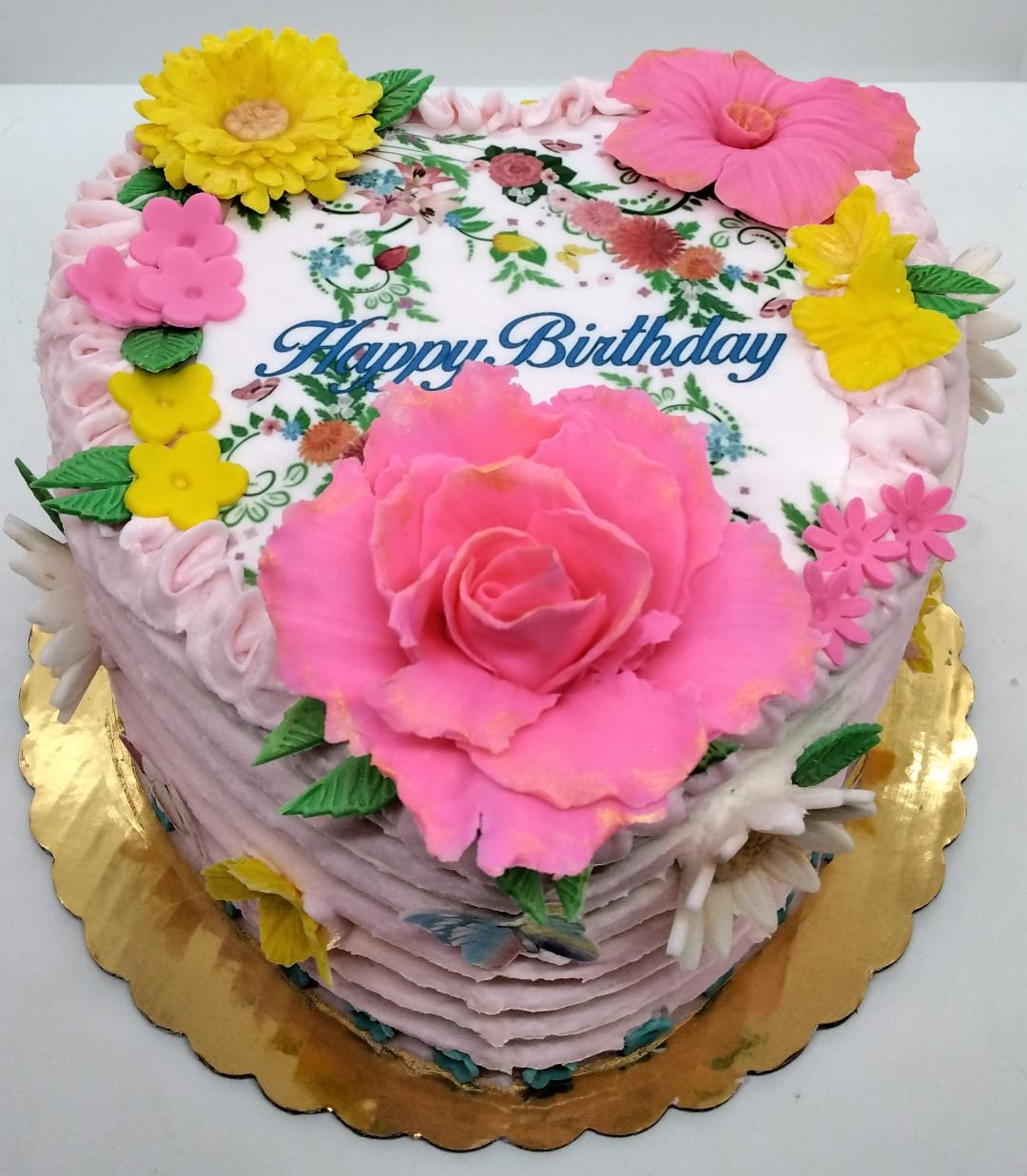 8" 3-Layer Decorated Heart Shaped Cake (local delivery or pick-up only)