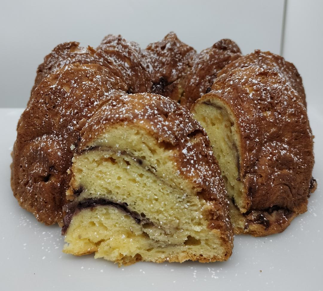 White Chocolate Raspberry Swirl Bundt Cake