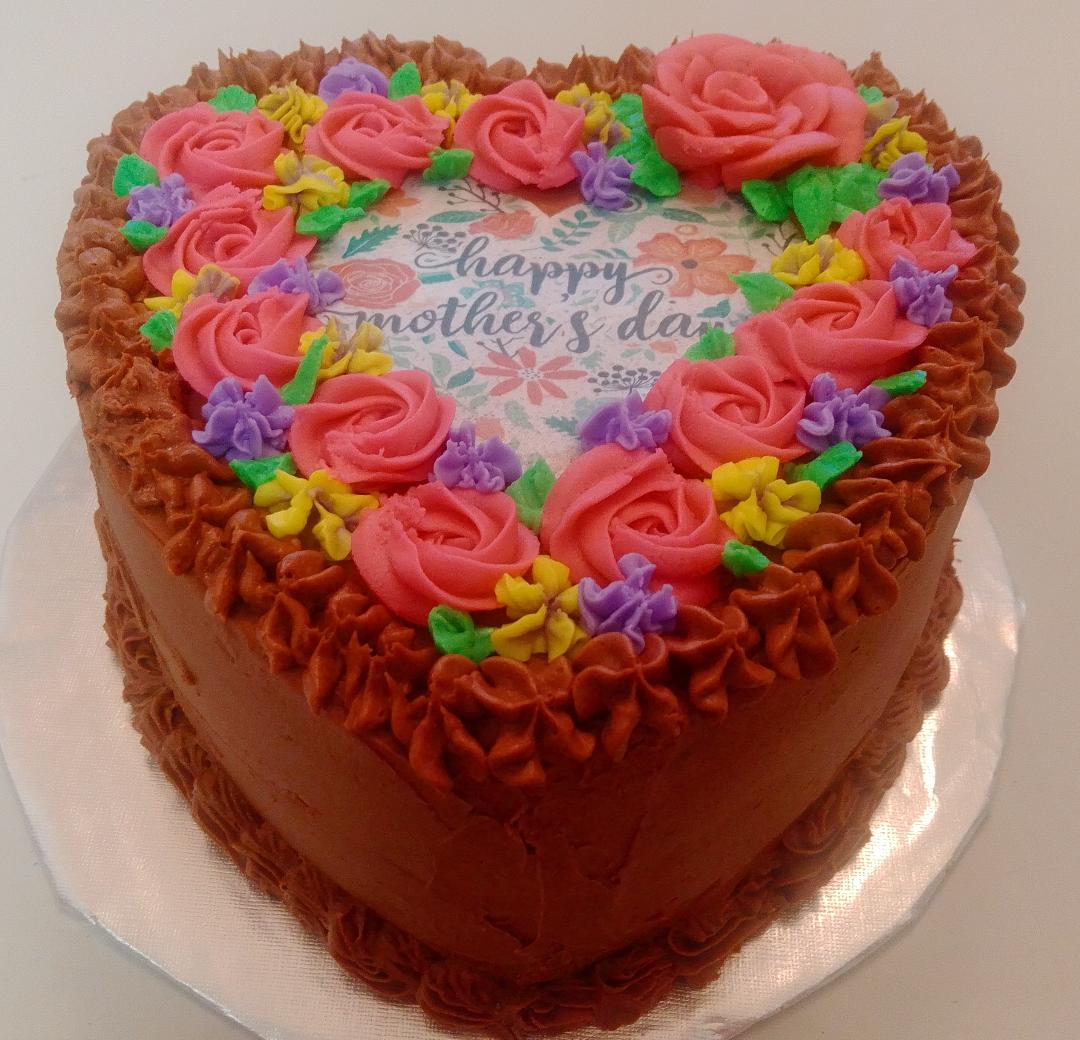 8" 3-Layer Decorated Heart Shaped Cake (local delivery or pick-up only)